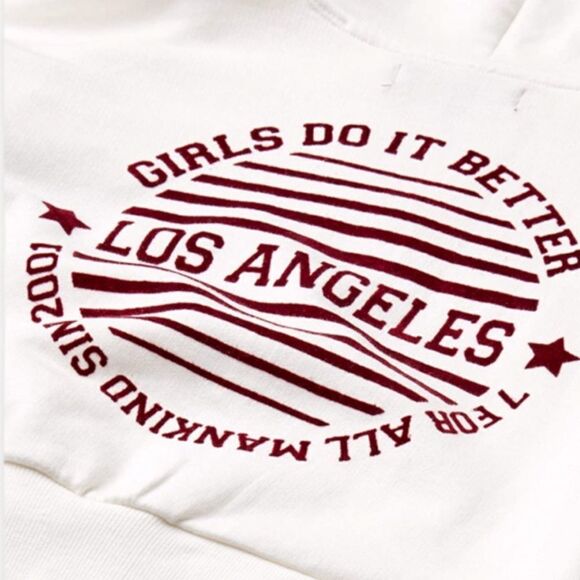 7 FOR ALL MANKIND| White | Girls' Star Los Angeles Hoodie - Picture 2 of 4
